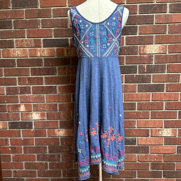 Johnny Was Blue Embroidered Dress - Picture 4 of 9